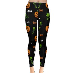 Pumpkins - Halloween Pattern Leggings  by Valentinaart