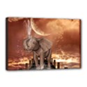 Cute Baby Elephant On A Jetty Canvas 18  x 12  View1