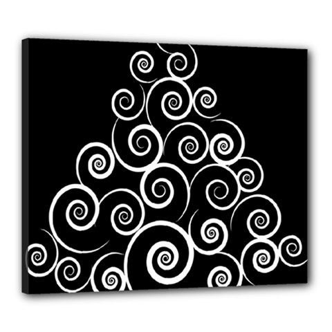 Abstract Spiral Christmas Tree Canvas 24  X 20  by Mariart