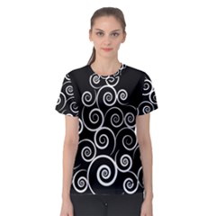 Abstract Spiral Christmas Tree Women s Sport Mesh Tee