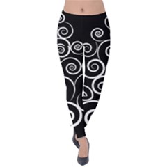 Abstract Spiral Christmas Tree Velvet Leggings