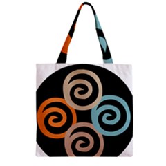 Abroad Spines Circle Zipper Grocery Tote Bag