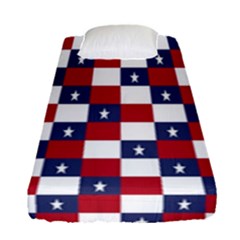 American Flag Star White Red Blue Fitted Sheet (single Size) by Mariart