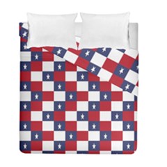 American Flag Star White Red Blue Duvet Cover Double Side (full/ Double Size)