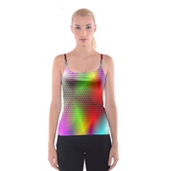 Abstract Rainbow Pattern Colorful Stars Space Spaghetti Strap Top