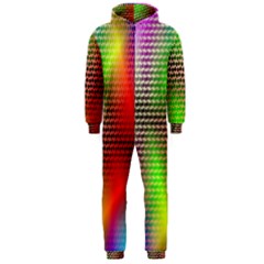 Abstract Rainbow Pattern Colorful Stars Space Hooded Jumpsuit (men) 