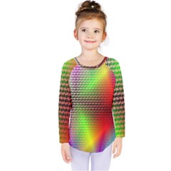 Abstract Rainbow Pattern Colorful Stars Space Kids  Long Sleeve Tee