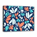 Blue Tossed Flower Floral Canvas 14  x 11  View1