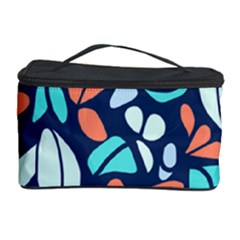 Blue Tossed Flower Floral Cosmetic Storage Case by Mariart