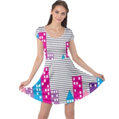 Building Polka City Rainbow Cap Sleeve Dress by Mariart