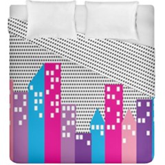 Building Polka City Rainbow Duvet Cover Double Side (king Size) by Mariart