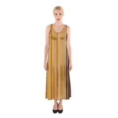 Brown Verticals Lines Stripes Colorful Sleeveless Maxi Dress