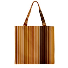 Brown Verticals Lines Stripes Colorful Zipper Grocery Tote Bag by Mariart