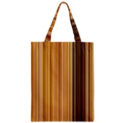 Brown Verticals Lines Stripes Colorful Zipper Classic Tote Bag by Mariart