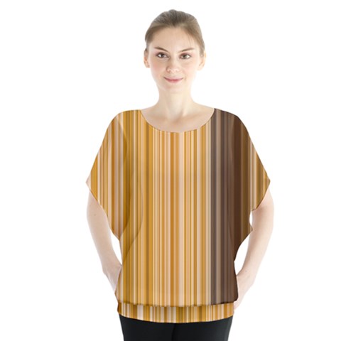 Brown Verticals Lines Stripes Colorful Blouse by Mariart