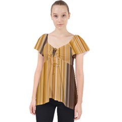 Brown Verticals Lines Stripes Colorful Dolly Top by Mariart