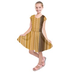 Brown Verticals Lines Stripes Colorful Kids  Short Sleeve Dress by Mariart