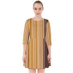 Brown Verticals Lines Stripes Colorful Smock Dress by Mariart