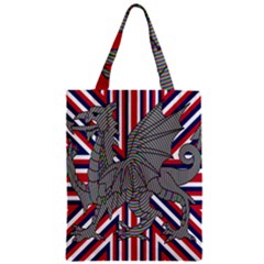 Alternatively Mega British America Dragon Illustration Zipper Classic Tote Bag