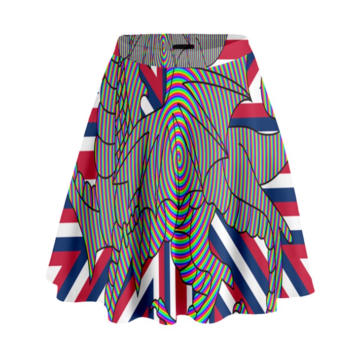Alternatively Mega British America Dragon Illustration High Waist Skirt