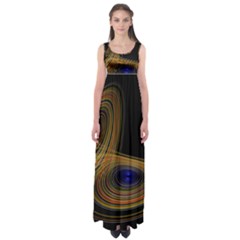 Wondrous Trajectorie Illustrated Line Light Black Empire Waist Maxi Dress by Mariart