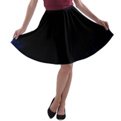 Colorful Light Ray Border Animation Loop Blue Motion Background Space A-line Skater Skirt by Mariart