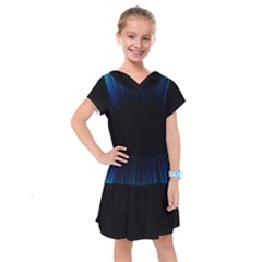 Colorful Light Ray Border Animation Loop Blue Motion Background Space Kids  Drop Waist Dress
