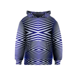 Blue Lines Iterative Art Wave Chevron Kids  Pullover Hoodie by Mariart