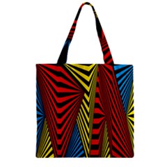 Door Pattern Line Abstract Illustration Waves Wave Chevron Red Blue Yellow Black Zipper Grocery Tote Bag