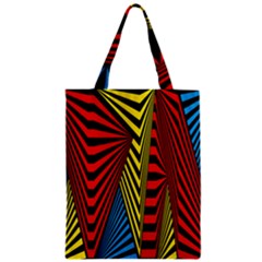 Door Pattern Line Abstract Illustration Waves Wave Chevron Red Blue Yellow Black Zipper Classic Tote Bag by Mariart