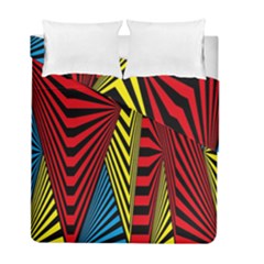 Door Pattern Line Abstract Illustration Waves Wave Chevron Red Blue Yellow Black Duvet Cover Double Side (full/ Double Size)