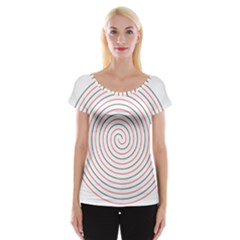 Double Line Spiral Spines Red Black Circle Cap Sleeve Tops by Mariart