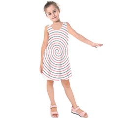 Double Line Spiral Spines Red Black Circle Kids  Sleeveless Dress by Mariart