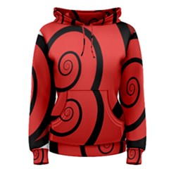 Double Spiral Thick Lines Black Red Women s Pullover Hoodie by Mariart