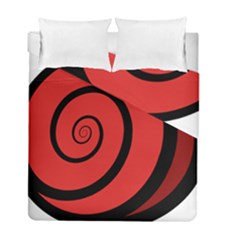 Double Spiral Thick Lines Black Red Duvet Cover Double Side (full/ Double Size) by Mariart