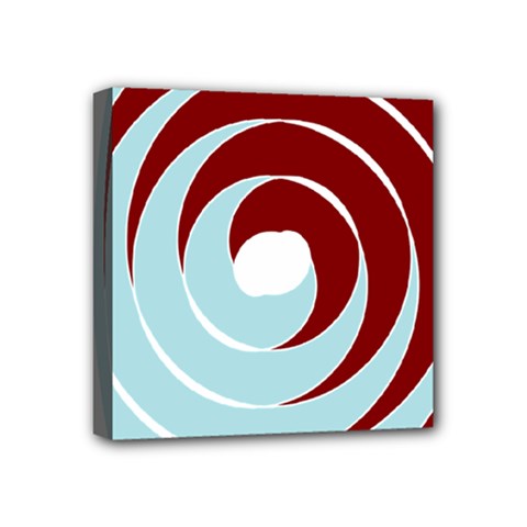 Double Spiral Thick Lines Blue Red Mini Canvas 4  X 4  by Mariart