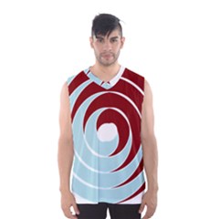 Double Spiral Thick Lines Blue Red Men s Basketball Tank Top