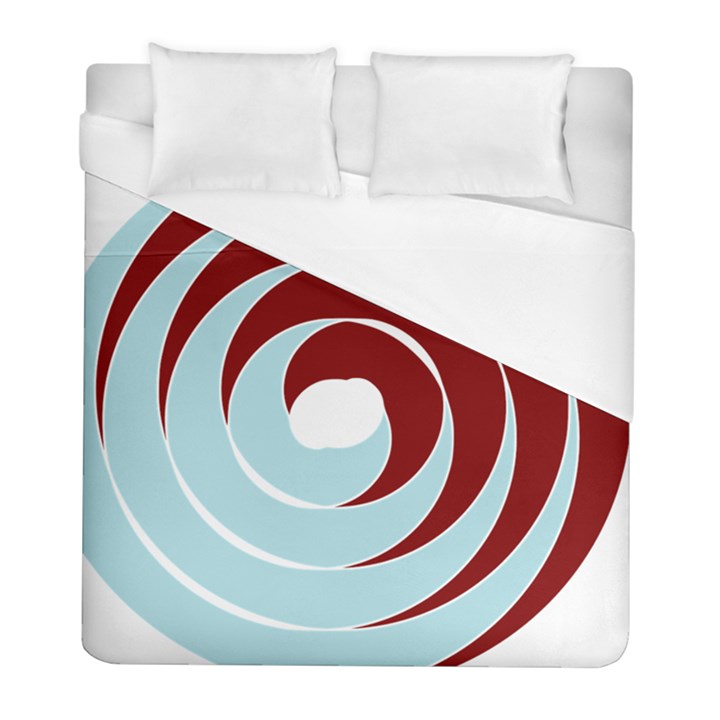 Double Spiral Thick Lines Blue Red Duvet Cover (Full/ Double Size)