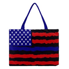 Flag American Line Star Red Blue White Black Beauty Medium Tote Bag by Mariart