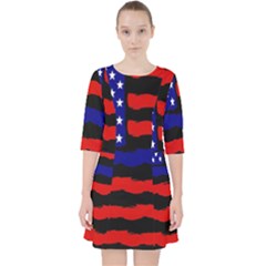 Flag American Line Star Red Blue White Black Beauty Pocket Dress