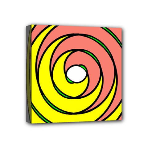 Double Spiral Thick Lines Circle Mini Canvas 4  X 4  by Mariart