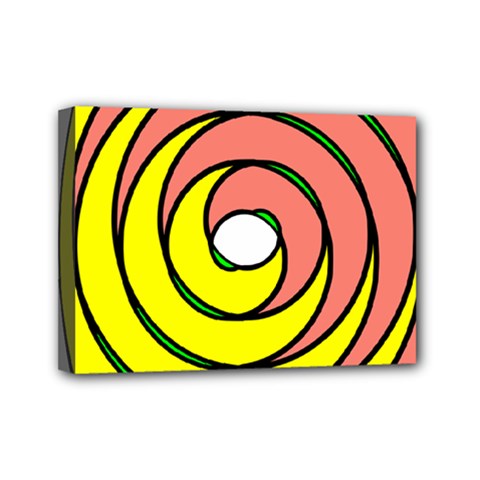 Double Spiral Thick Lines Circle Mini Canvas 7  X 5  by Mariart