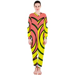 Double Spiral Thick Lines Circle Onepiece Jumpsuit (ladies) 