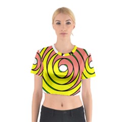 Double Spiral Thick Lines Circle Cotton Crop Top by Mariart