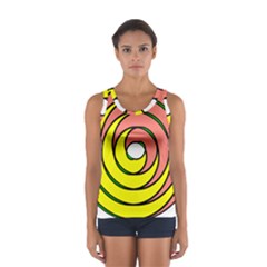 Double Spiral Thick Lines Circle Sport Tank Top 