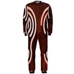 Fan Line Chevron Wave Brown OnePiece Jumpsuit (Men) 