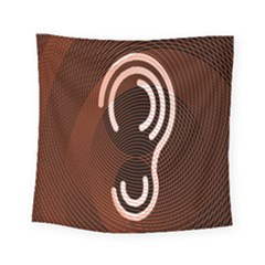 Fan Line Chevron Wave Brown Square Tapestry (Small)