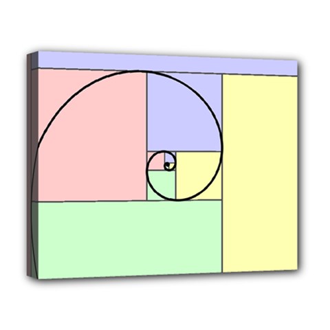 Golden Spiral Logarithmic Color Deluxe Canvas 20  X 16  