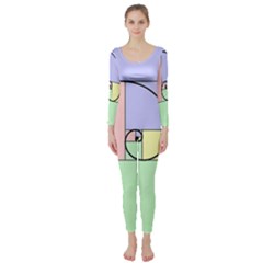 Golden Spiral Logarithmic Color Long Sleeve Catsuit