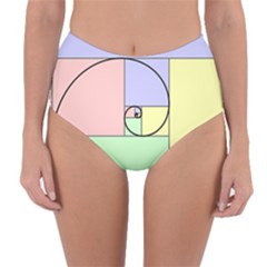 Golden Spiral Logarithmic Color Reversible High-waist Bikini Bottoms